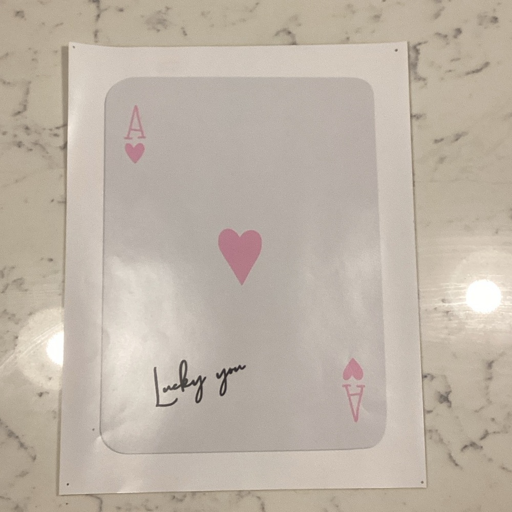 Pink Ace of Hearts Art Print